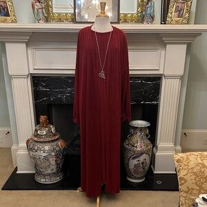 Elegant Red Tank Maxi Dress w/ Matching Maxi Cardigan